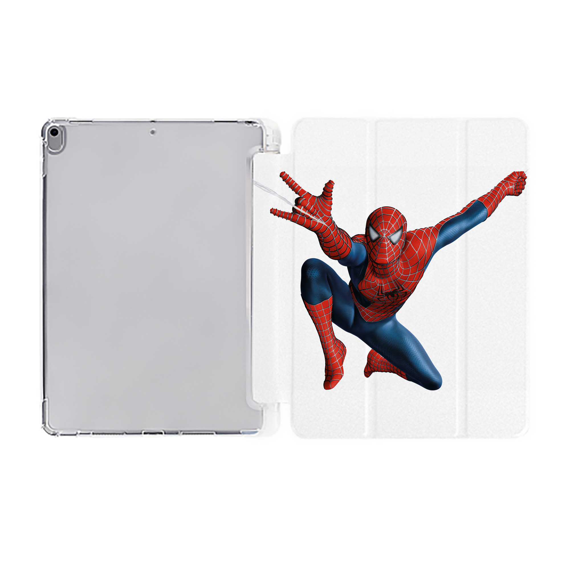 （画像用） Spider Man スパイダーマン IPad ケース ペン収納付き 三つ折りスタンド PUレザー×シリコン 対応機種9.5/10.5/10.9インチ